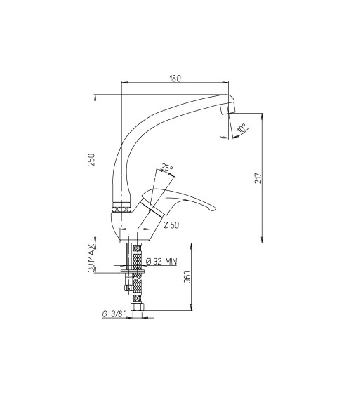 Miscelatore lavello Creta monocomando finitura granito alaska