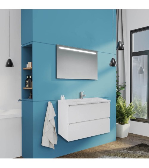 Mobile bagno sospeso Carezza bianco lucido 80x46x54 H