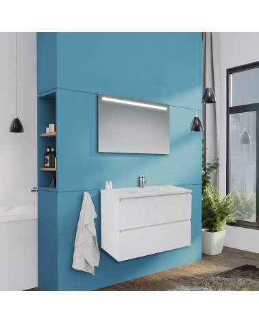Mobile bagno sospeso Carezza bianco lucido 80x46x54 H