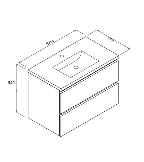 Mobile bagno sospeso Carezza bianco lucido 80x46x54 H