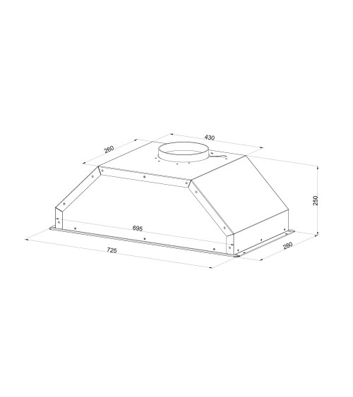 Cappa integrata sottopensile Samet Gruppo70 TB0272SAC luce led 3 livelli velocità colore silver classe D