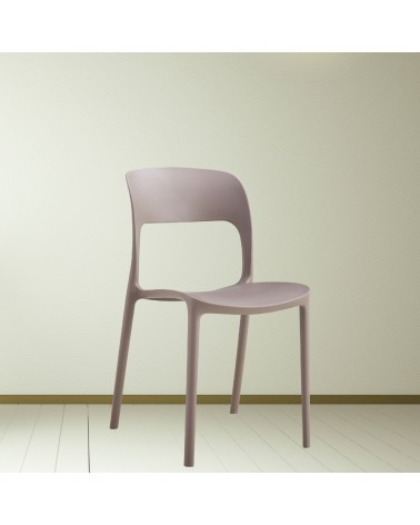 Sedia Berillo in polipropilene 41X56,5XH82,5 cm colore taupe set 4 pezzi