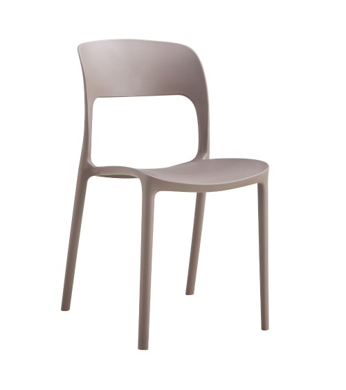 Sedia Berillo in polipropilene 41X56,5XH82,5 cm colore taupe set 4 pezzi