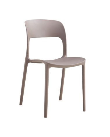 Sedia Berillo in polipropilene 41X56,5XH82,5 cm colore taupe set 4 pezzi