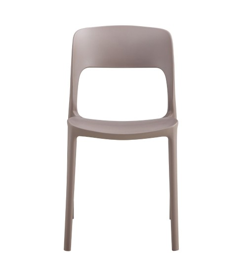 Sedia Berillo in polipropilene 41X56,5XH82,5 cm colore taupe set 4 pezzi