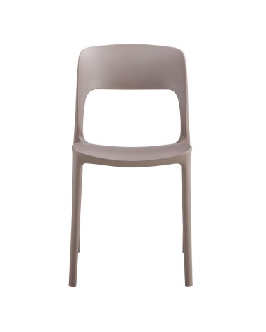 Sedia Berillo in polipropilene 41X56,5XH82,5 cm colore taupe set 4 pezzi