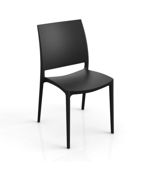 Sedia Curtis polipropilene nero grafite design ergonomico set 4 pezzi