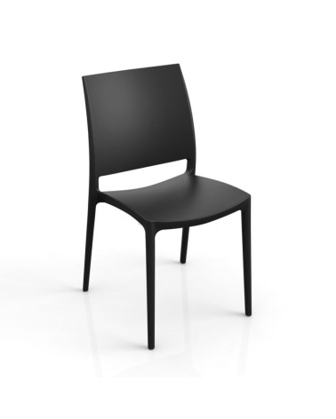 Sedia Curtis polipropilene nero grafite design ergonomico set 4 pezzi