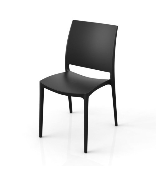 Sedia Curtis polipropilene nero grafite design ergonomico set 4 pezzi