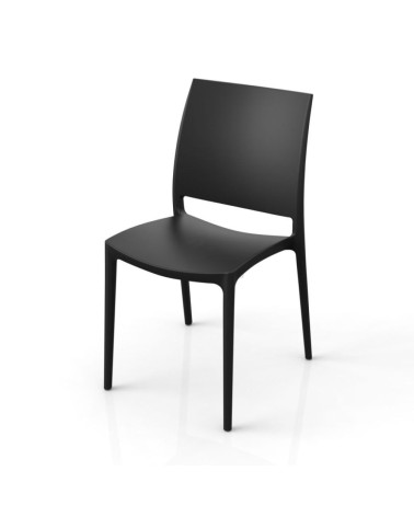 Sedia Curtis polipropilene nero grafite design ergonomico set 4 pezzi