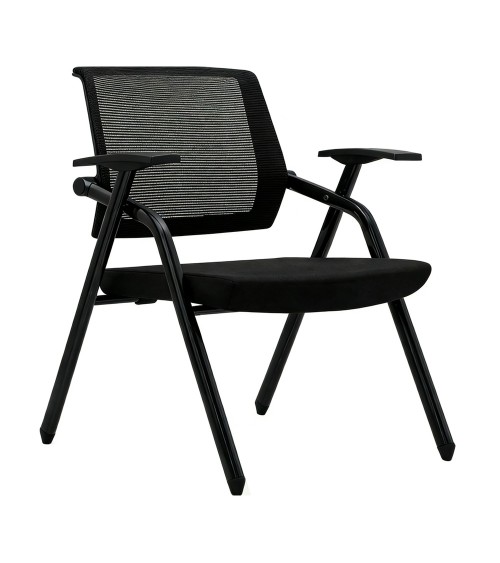 Sedia ufficio Fabula con gambe e schienale in rete colore nero