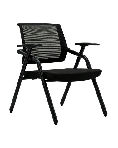 Sedia ufficio Fabula con gambe e schienale in rete colore nero