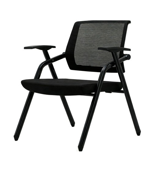 Sedia ufficio Fabula con gambe e schienale in rete colore nero