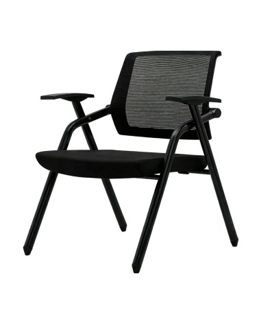 Sedia ufficio Fabula con gambe e schienale in rete colore nero