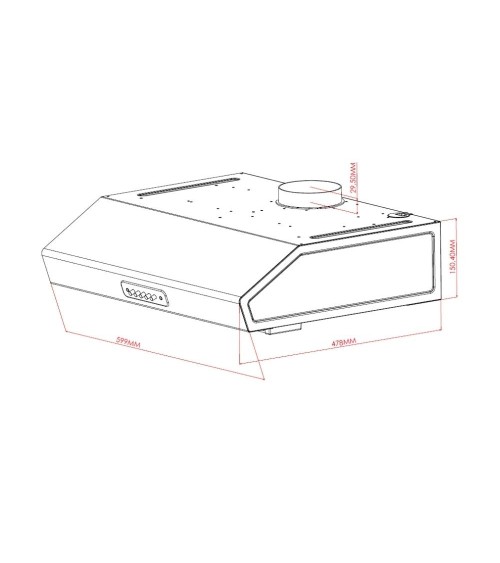 Samet Gruppo cappa sottopensile luce led potenza aspirante 280 m3/h 3 livelli Tornado 60 bianco
