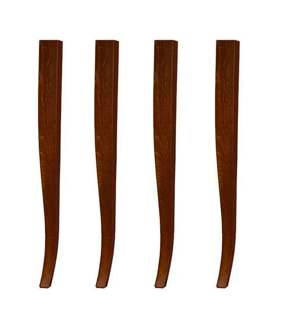 Confezione 4 gambe modello sciabola H 74 cm. colore noce
