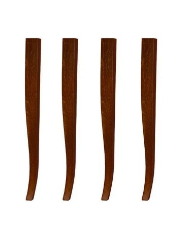 Confezione 4 gambe modello sciabola H 74 cm. colore noce