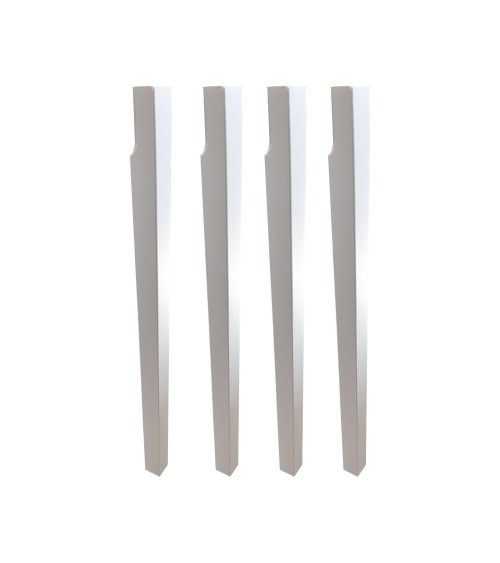 Confezione 4 gambe piramidali H 74 cm. in bianco frassinato