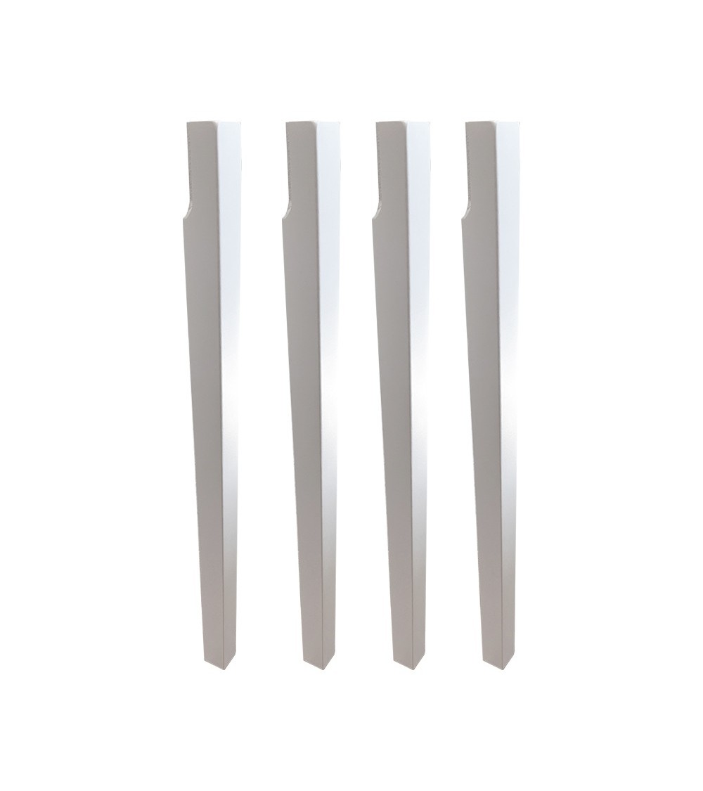 Confezione 4 gambe piramidali H 74 cm. in bianco frassinato