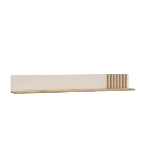 Mensola d'appoggio Neutra in colore cashmere e rovere con dettaglio cannettato