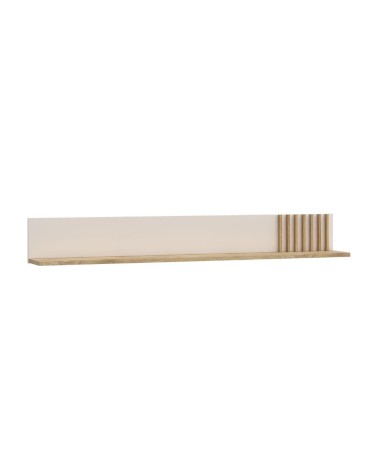 Mensola d'appoggio Neutra in colore cashmere e rovere con dettaglio cannettato