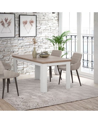 Tavolo allungabile Forma con piano in rovere e struttura bianca