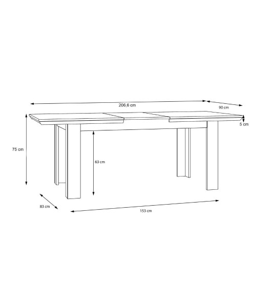 Tavolo allungabile Forma con piano in rovere e struttura bianca