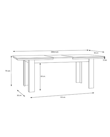 Tavolo allungabile Forma con piano in rovere e struttura bianca