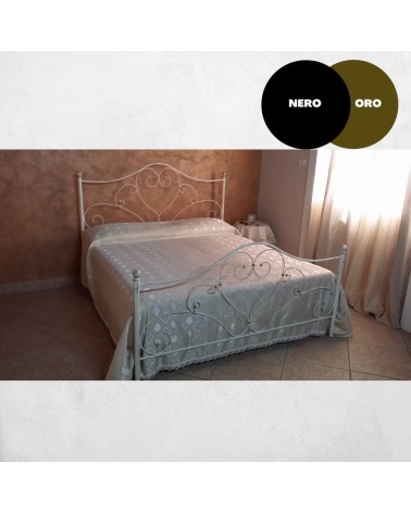 Letto matrimoniale Papavero ferro battuto nero oro