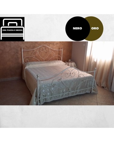 Letto una piazza e mezza Papavero ferro battuto nero oro