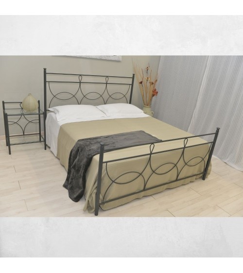 Letto matrimoniale Silene ferro battuto antracite
