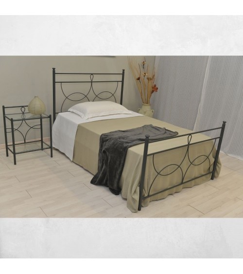 Letto una piazza e mezza Silene ferro battuto antracite