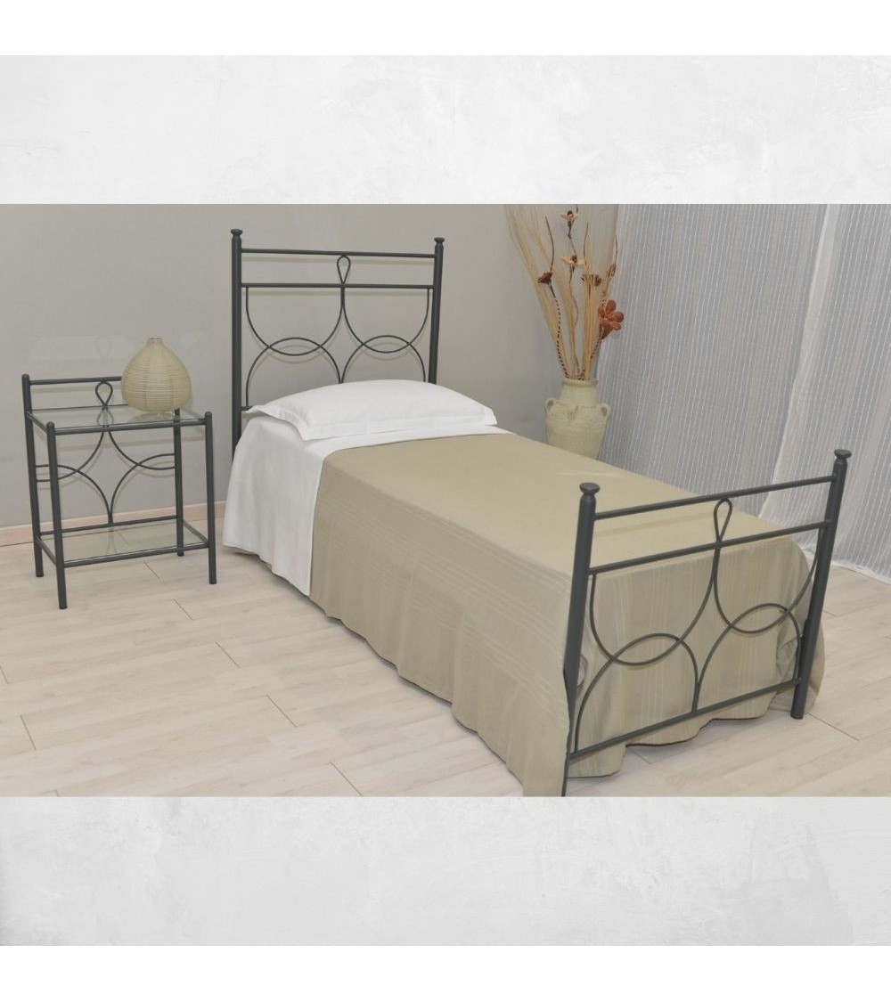 Letto singolo Silene ferro battuto antracite