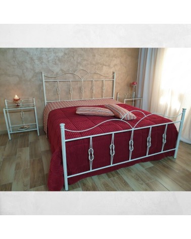 Letto matrimoniale Primula ferro battuto bianco oro