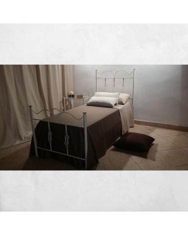 Letto singolo Primula ferro battuto bianco oro