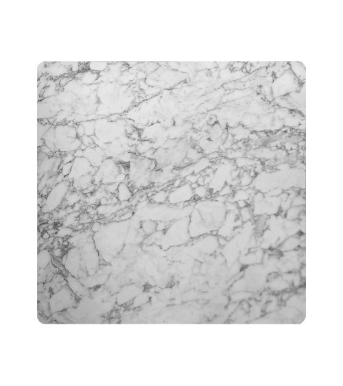 Tavolo quadrato Key 80x80 base nera e piano effetto marmo