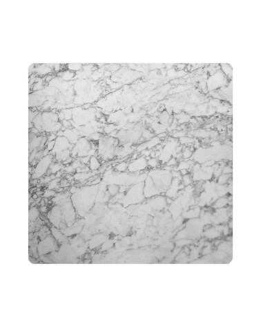Tavolo quadrato Key 80x80 base nera e piano effetto marmo