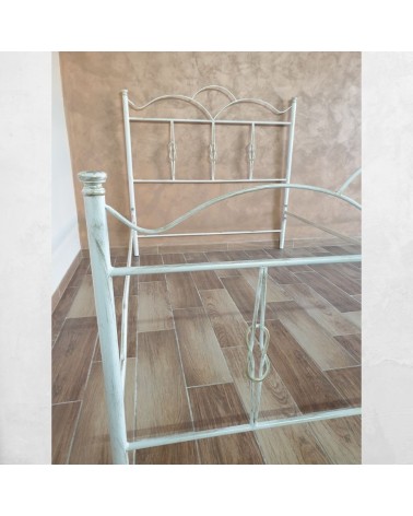 Letto singolo Primula ferro battuto bianco oro
