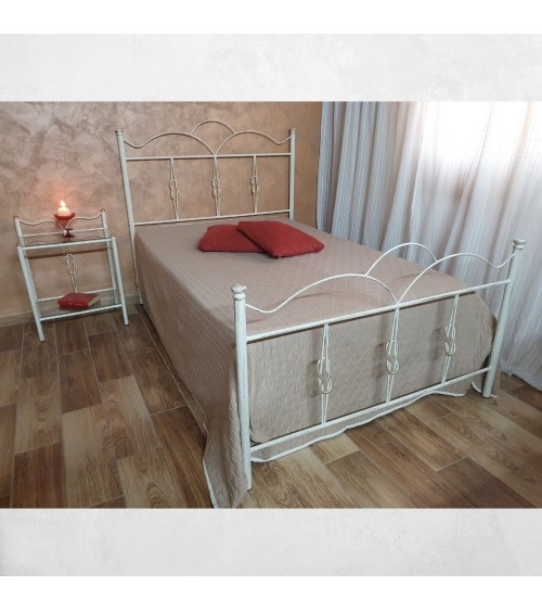 Letto una piazza e mezza Primula ferro battuto bianco oro