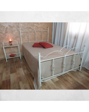 Letto una piazza e mezza Primula ferro battuto bianco oro