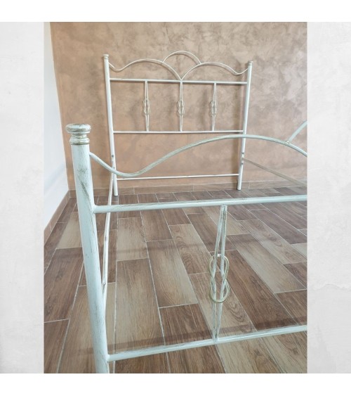 Letto una piazza e mezza Primula ferro battuto bianco oro