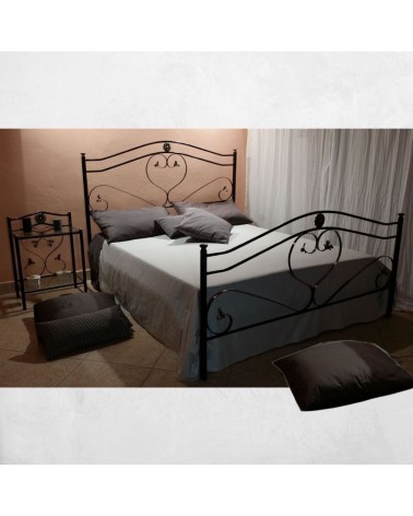 Letto matrimoniale Ginestra ferro battuto nero oro