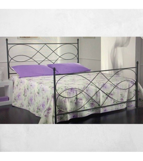 Letto matrimoniale Margherita ferro battuto antracite