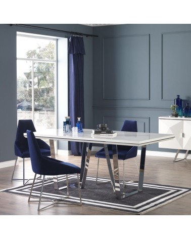 Tavolo Enzio bianco laccato lucido 185x95x78h