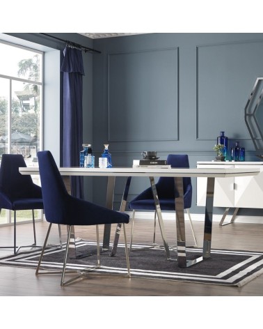 Tavolo Enzio bianco laccato lucido 185x95x78h