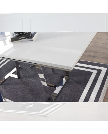 Tavolo Enzio bianco laccato lucido 185x95x78h