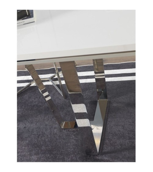 Tavolo Enzio bianco laccato lucido 185x95x78h