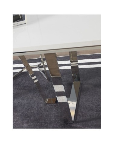 Tavolo Enzio bianco laccato lucido 185x95x78h