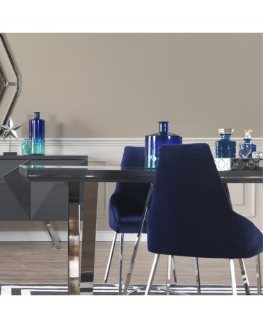 Sedia Enzio tessuto blu parliament set 2 pezzi