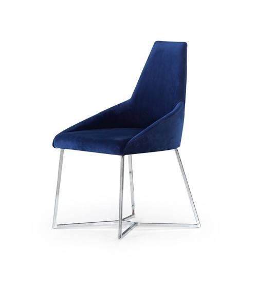 Sedia Enzio tessuto blu parliament set 2 pezzi